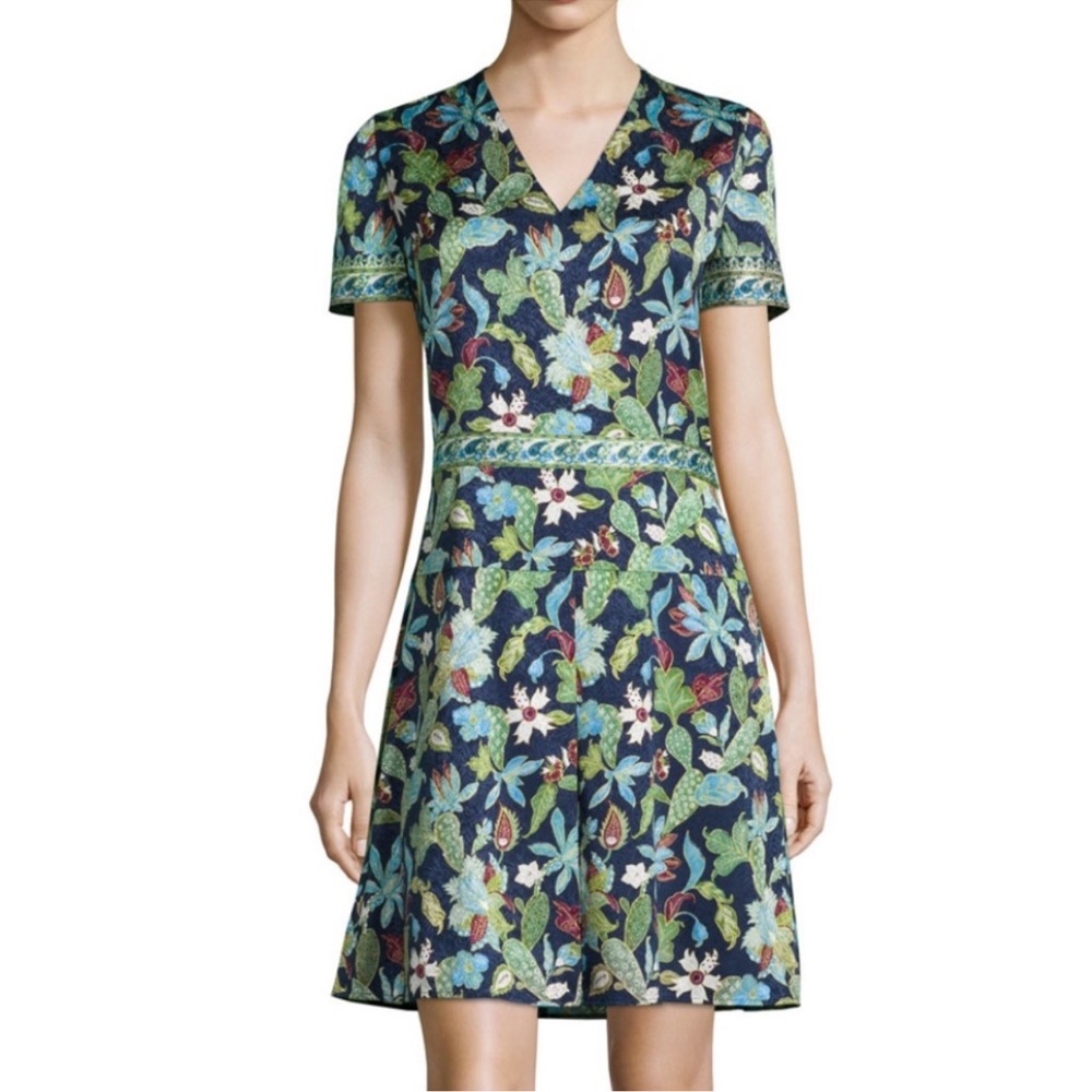 Tory Burch Evelyn Floral Print Silk Dress Size XS